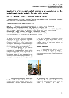 Monitoring of Six Agriotes Wire Worms In