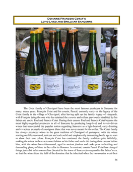 36 Domaine François Cotat's Long-Lived and Brilliant Sancerre