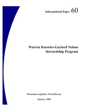 Warren Knowles-Gaylord Nelson Stewardship Program