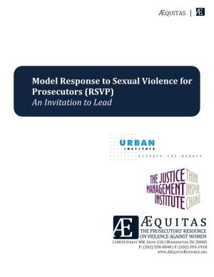 Model Response to Sexual Violence for Prosecutors (RSVP) an Invitation to Lead