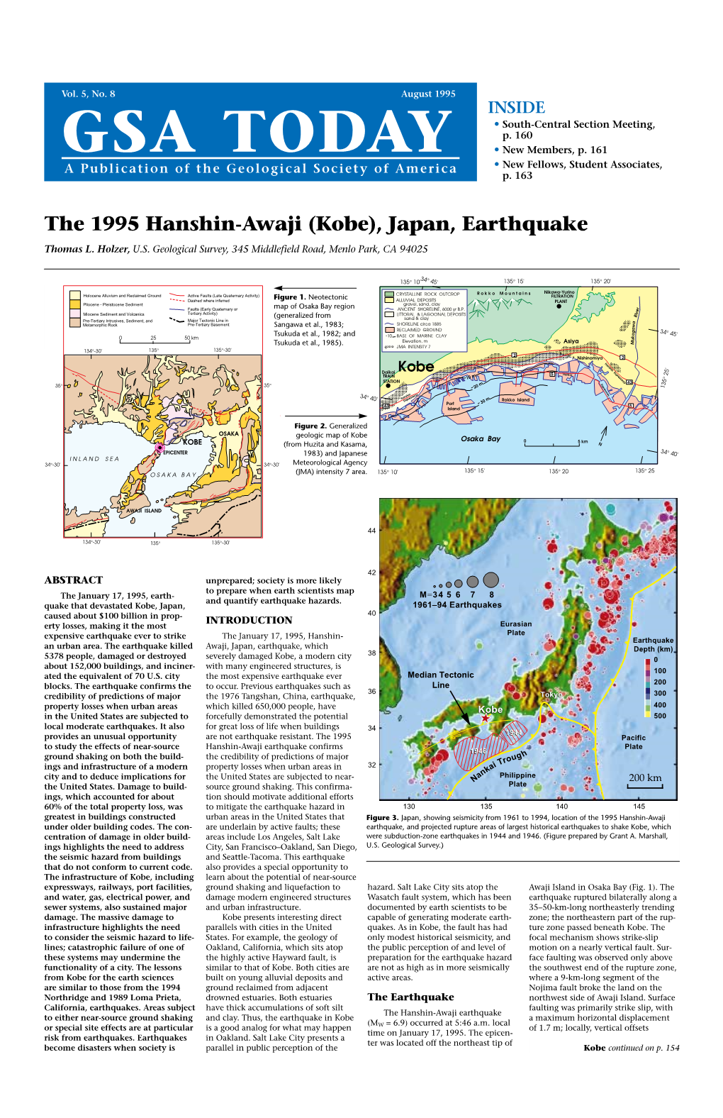 Great Hanshin Earthquake Disaster, January 17, Kobe District: Geological Survey of Japan, Scale Est to the 15,000 Members of GSA