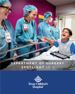 Department of Surgery Spotlight 2018 Department of Surgery Spotlight 2018 1