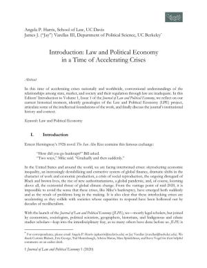 Law and Political Economy in a Time of Accelerating Crises