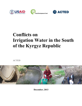 Conflicts on Irrigation Water in the South of the Kyrgyz Republic