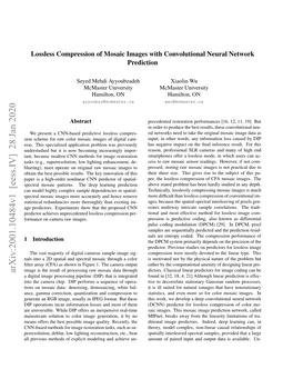 Lossless Compression of Mosaic Images with Convolutional Neural Network Prediction