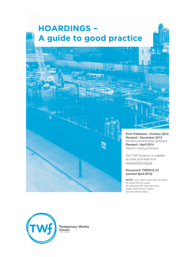 HOARDINGS – a Guide to Good Practice
