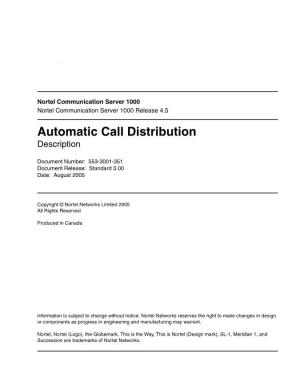 Automatic Call Distribution Description