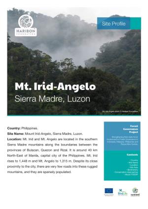 Mt. Irid-Angelo Sierra Madre, Luzon