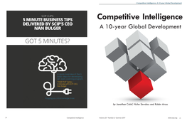 Competitive Intelligence: a 10-Year Global Development