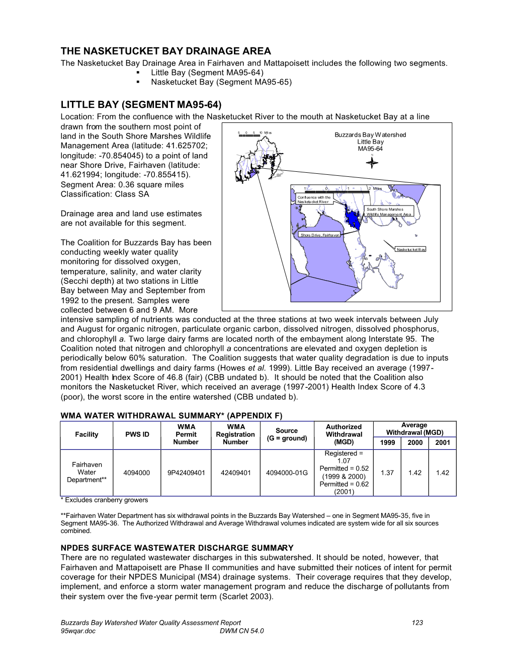 Open PDF File, 3.53 MB, for Buzzards Bay 2000 Water Quality