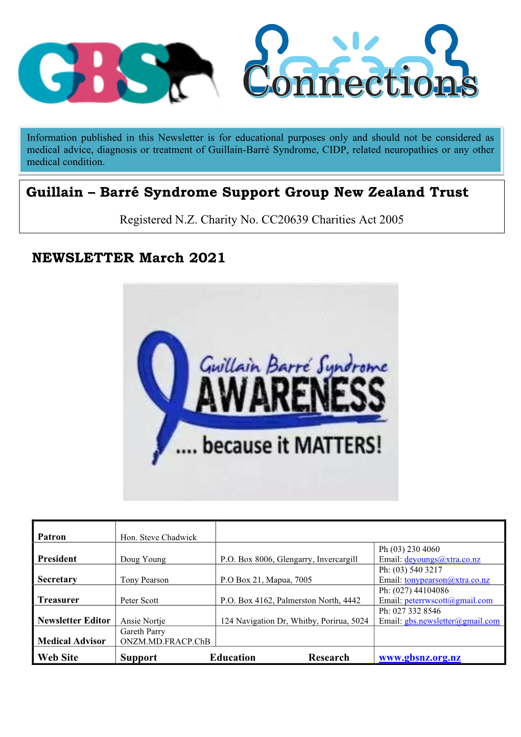 NEWSLETTER March 2021 Guillain – Barré Syndrome Support Group