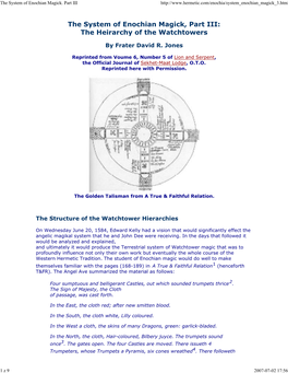 The System of Enochian Magick. Part III