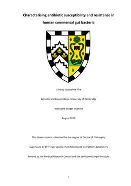 Characterising Antibiotic Susceptibility and Resistance in Human Commensal Gut Bacteria
