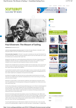 Paul Elvstrom: the Mozart of Sailing >> Scuttlebutt Sailing News 1/5 ページ