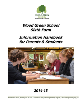 Wood Green School Sixth Form Information Handbook for Parents & Students