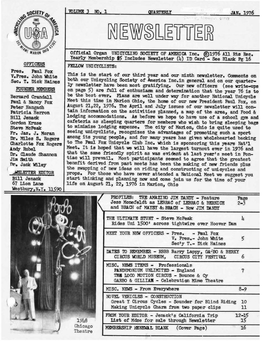 January 1976 Unicycling Society of America, Inc