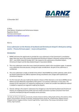 Cross-Submission on Process and Issues Paper on the Review of Auckland and Christchurch Airports