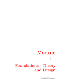 Foundations - Theory and Design