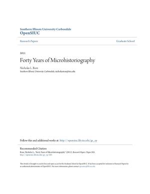 Forty Years of Microhistoriography Nicholas L