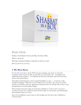 Livnot U'lehibanot – Shabbat in a Box: a Guide for Making Shabbat Page 2 of 19