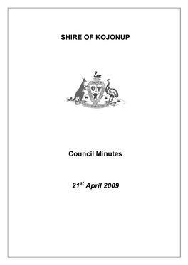 SHIRE of KOJONUP Council Minutes 21