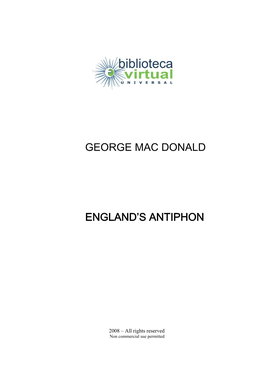 George Mac Donald England's Antiphon