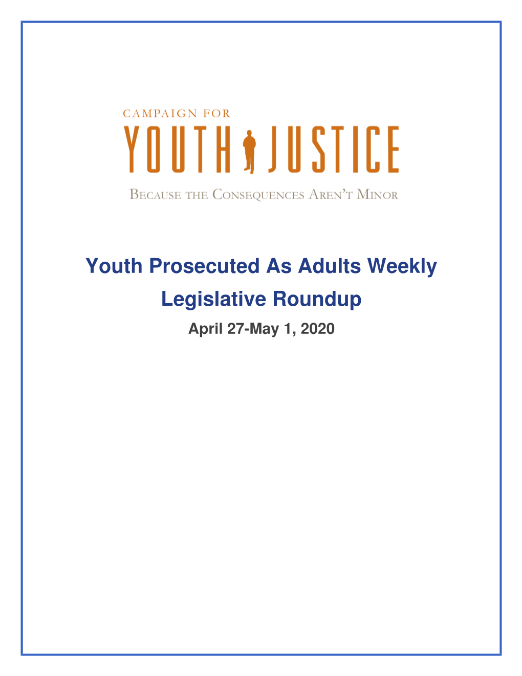 Youth Prosecuted As Adults Weekly