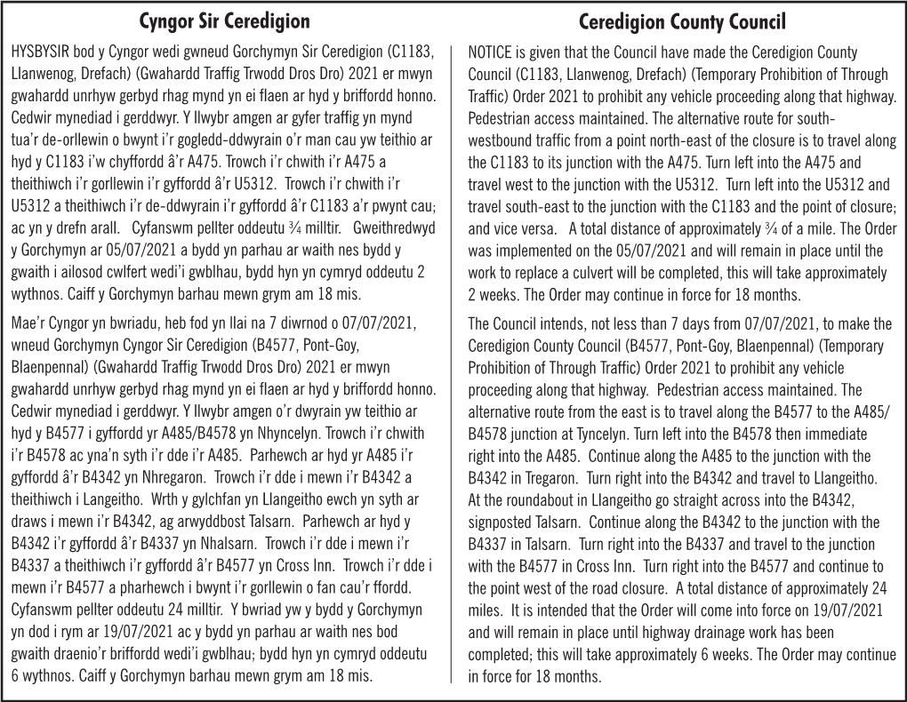 Cyngor Sir Ceredigion Ceredigion County Council