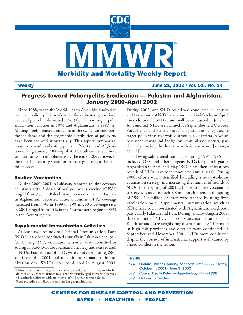 Morbidity and Mortality Weekly Report