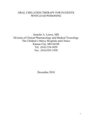 Oral Chelation Therapy for Patients with Lead Poisoning