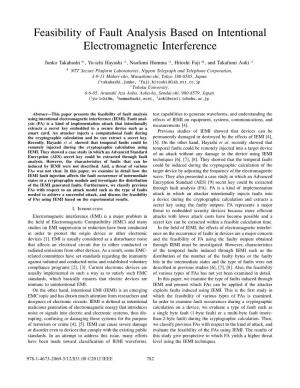 Feasibility of Fault Analysis Based on Intentional Electromagnetic Interference