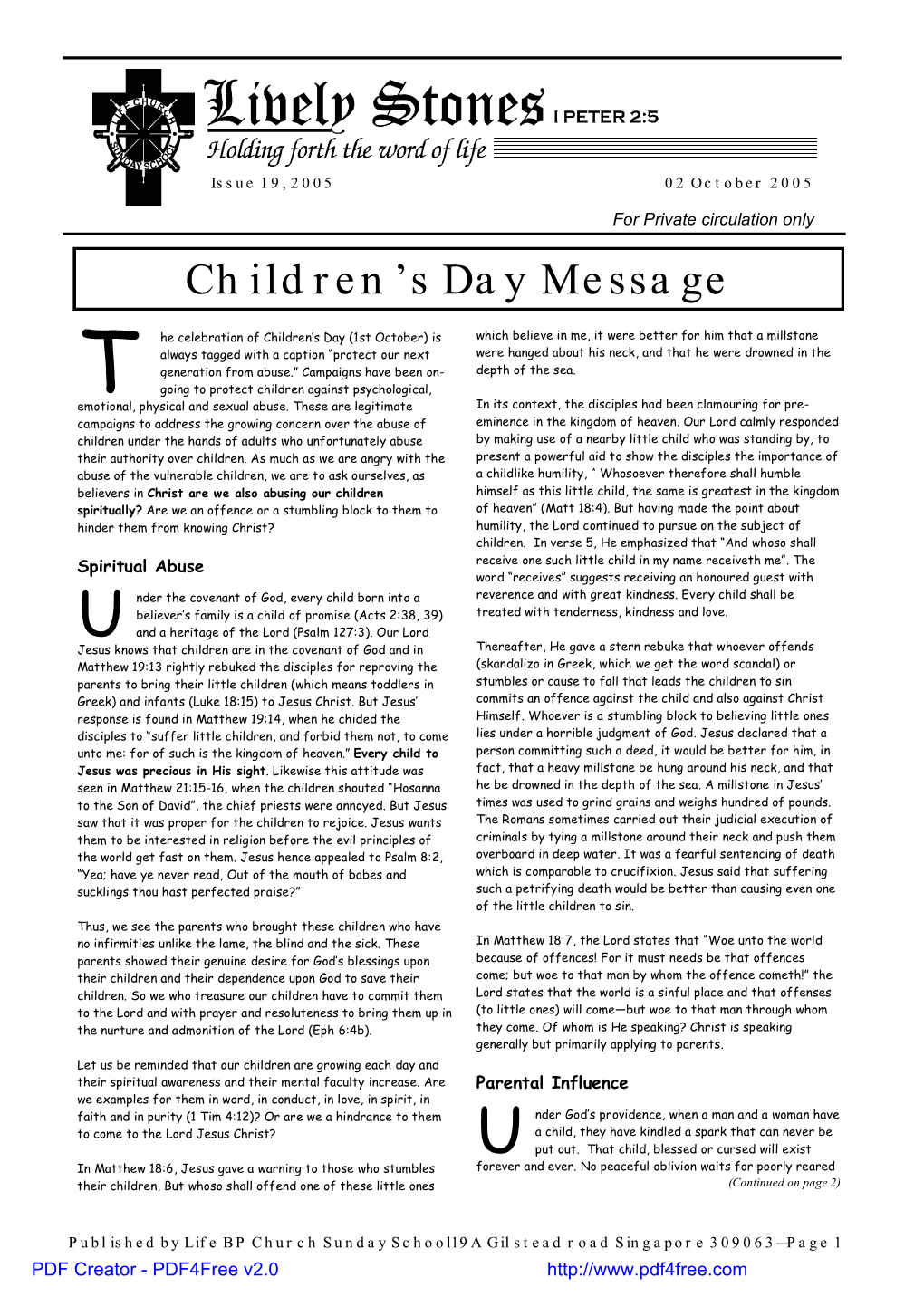 Children's Day Message