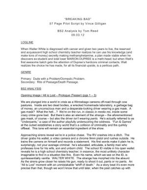BREAKING BAD” 57 Page Pilot Script by Vince Gilligan