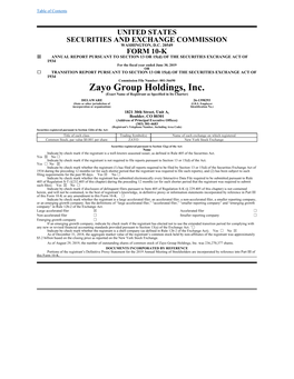 Zayo Group Holdings, Inc. (Exact Name of Registrant As Specified in Its Charter)