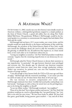 A Maximum Wage?