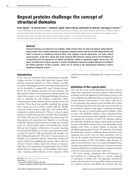 Repeat Proteins Challenge the Concept of Structural Domains