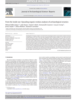 Upscaling Organic Residue Analyses of Archaeological Ceramics