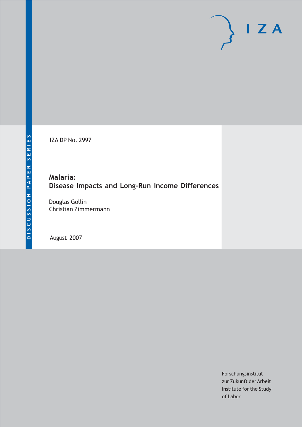 Malaria: Disease Impacts and Long-Run Income Differences