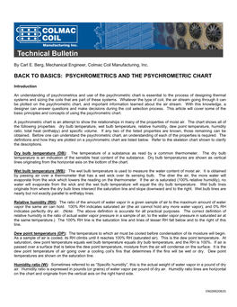 Psychrometrics and the Psychrometric Chart