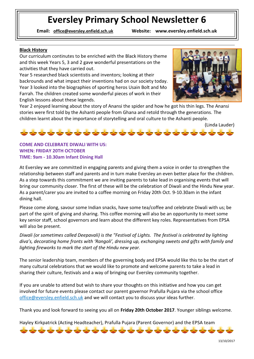 Eversley Primary School Newsletter 6
