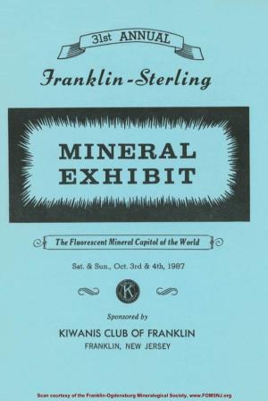 31St Annual Franklin-Sterling Mineral Exhibit
