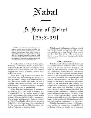 Nabal: a Son of Belial