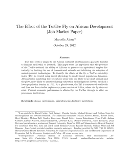 The Effect of the Tsetse Fly on African Development (Job Market Paper)