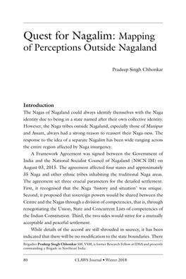 Quest for Nagalim: Mapping of Perceptions Outside Nagaland