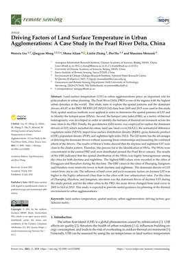 Driving Factors of Land Surface Temperature in Urban Agglomerations: a Case Study in the Pearl River Delta, China
