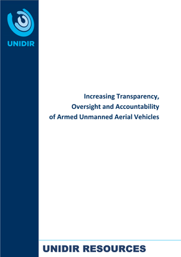 Increasing Transparency, Oversight and Accountability of Armed Unmanned Aerial Vehicles
