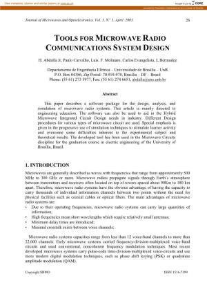 Tools for Microwave Radio Communications System Design
