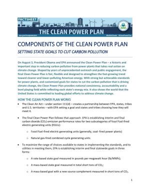 Components of the Clean Power Plan: Setting State Goals to Cut