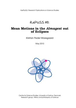 Reposs #8: Mean Motions in the Almagest out of Eclipses