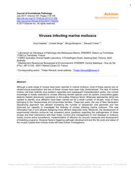 Viruses Infecting Marine Molluscs